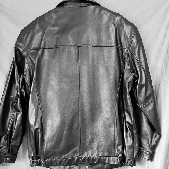Jos A Bank Executive Collection mens XL TALL black Leather Jacket - Picture 3 of 16